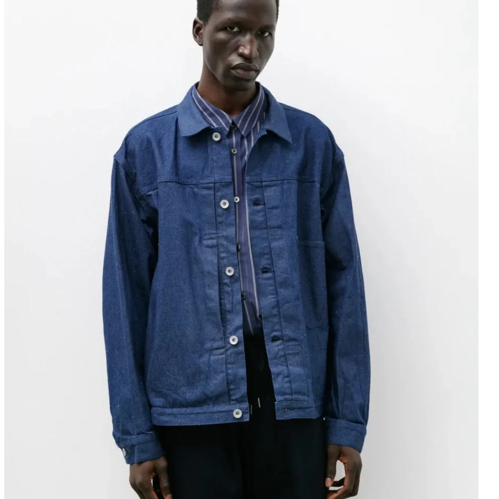 initial fashion trucker jacket blue denim